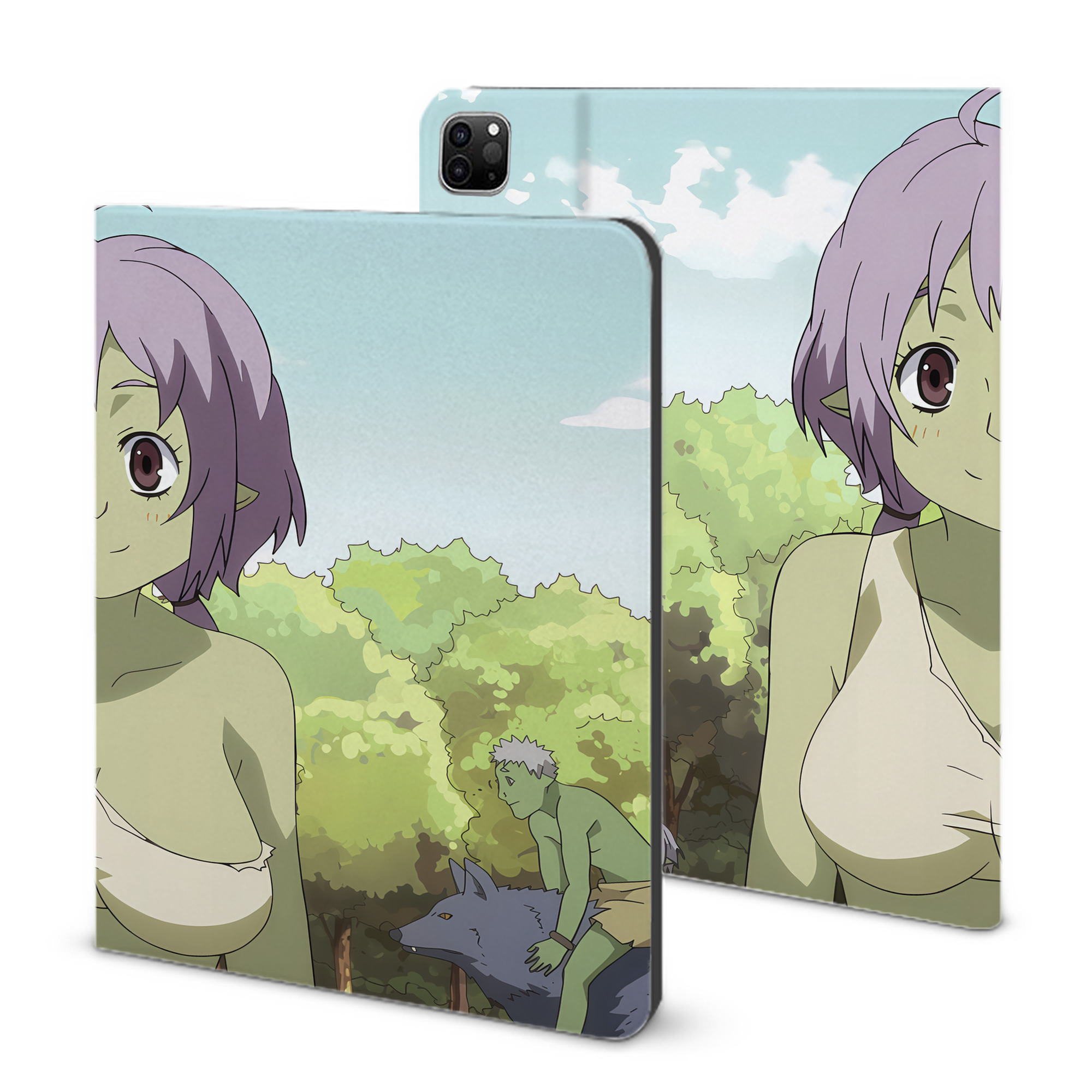 （画像用） 転スラ Regarding Reincarnated to Slime IPad ケース ブック型 PUレザー TPU 耐衝撃 軽量 薄型 ペン収納なし 全面保護 IPad 各モデル対応